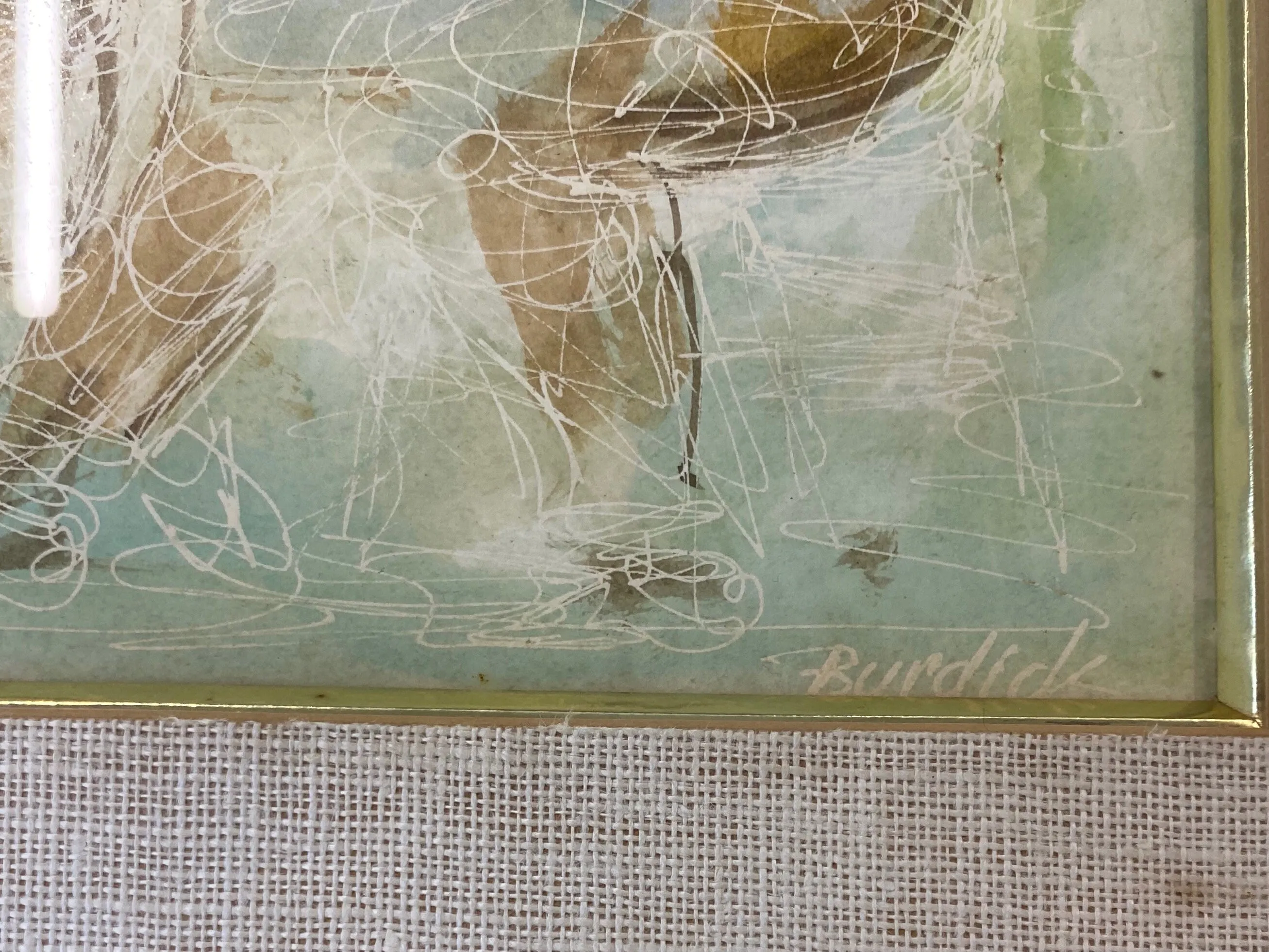 Beautifully Watercolor of Charles Burdick C.1970 "Four Musicians"- $3K APR w/CoA