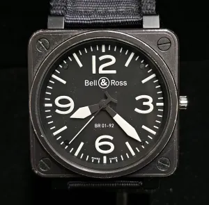 BELL & ROSS Aviation/Military Large Size Watch w/ Lumin. Dial - $16K APR w/ COA!