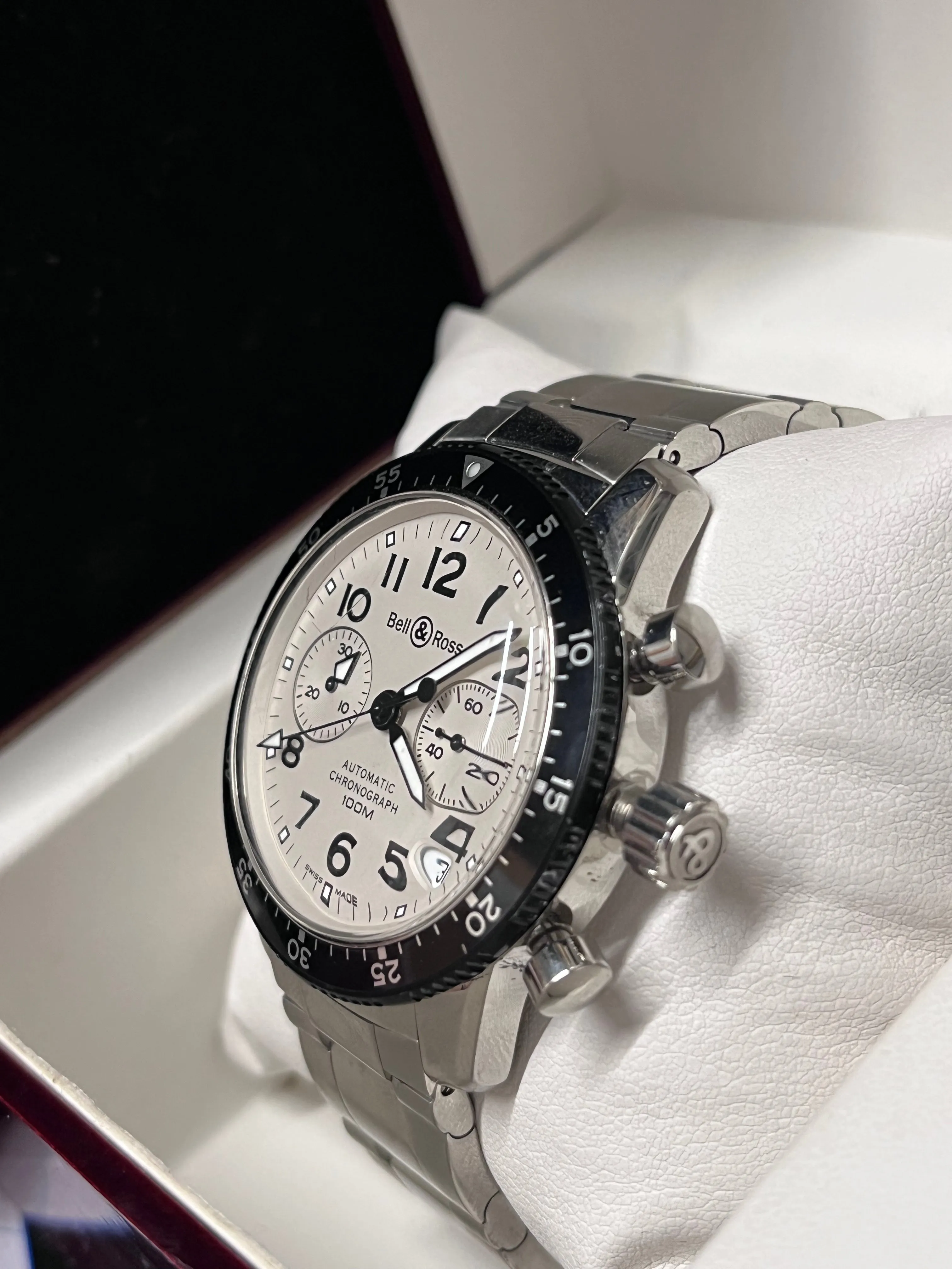BELL & ROSS Exclusive Rotating Bezel Chronograph Men's Watch - $8.5K APR w/ COA!