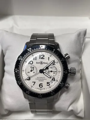 BELL & ROSS Exclusive Rotating Bezel Chronograph Men's Watch - $8.5K APR w/ COA!