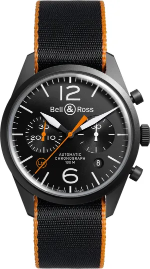 Bell & Ross Watch Carbon Orange Blackbird Limited Edition