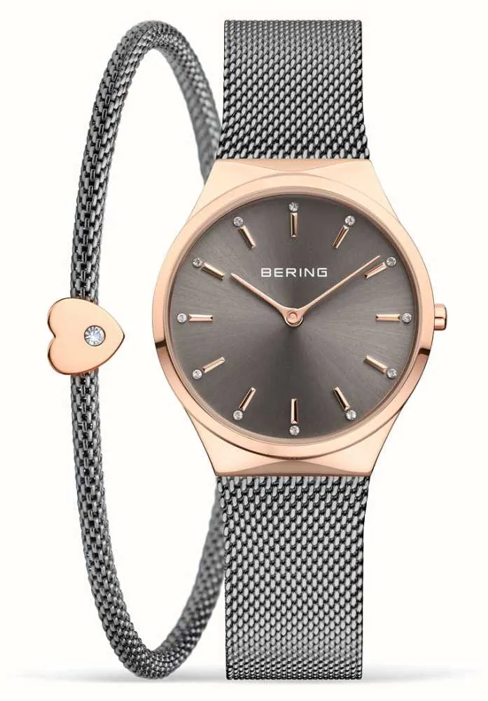 Bering CLASSIC 31mm rose Gold / Grey Watch with Matching Bracelet