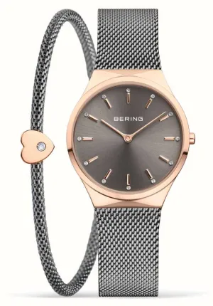 Bering CLASSIC 31mm rose Gold / Grey Watch with Matching Bracelet