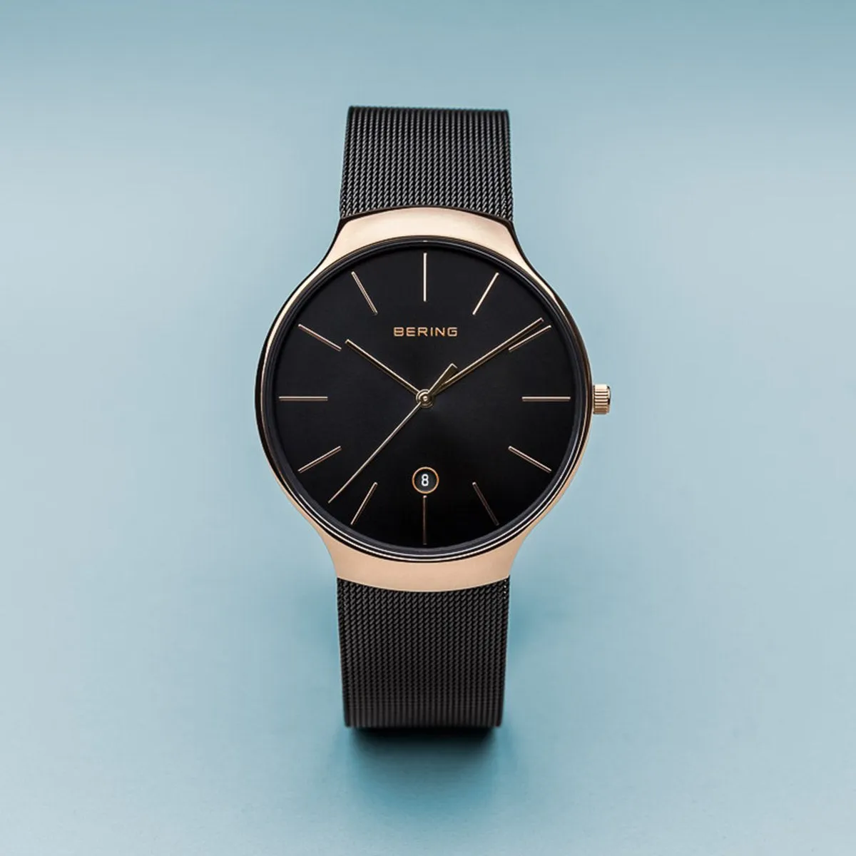Bering Classic Collection 38mm Black Milanese Strap