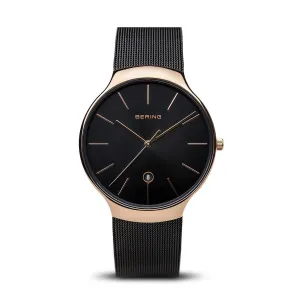 Bering Classic Collection 38mm Black Milanese Strap