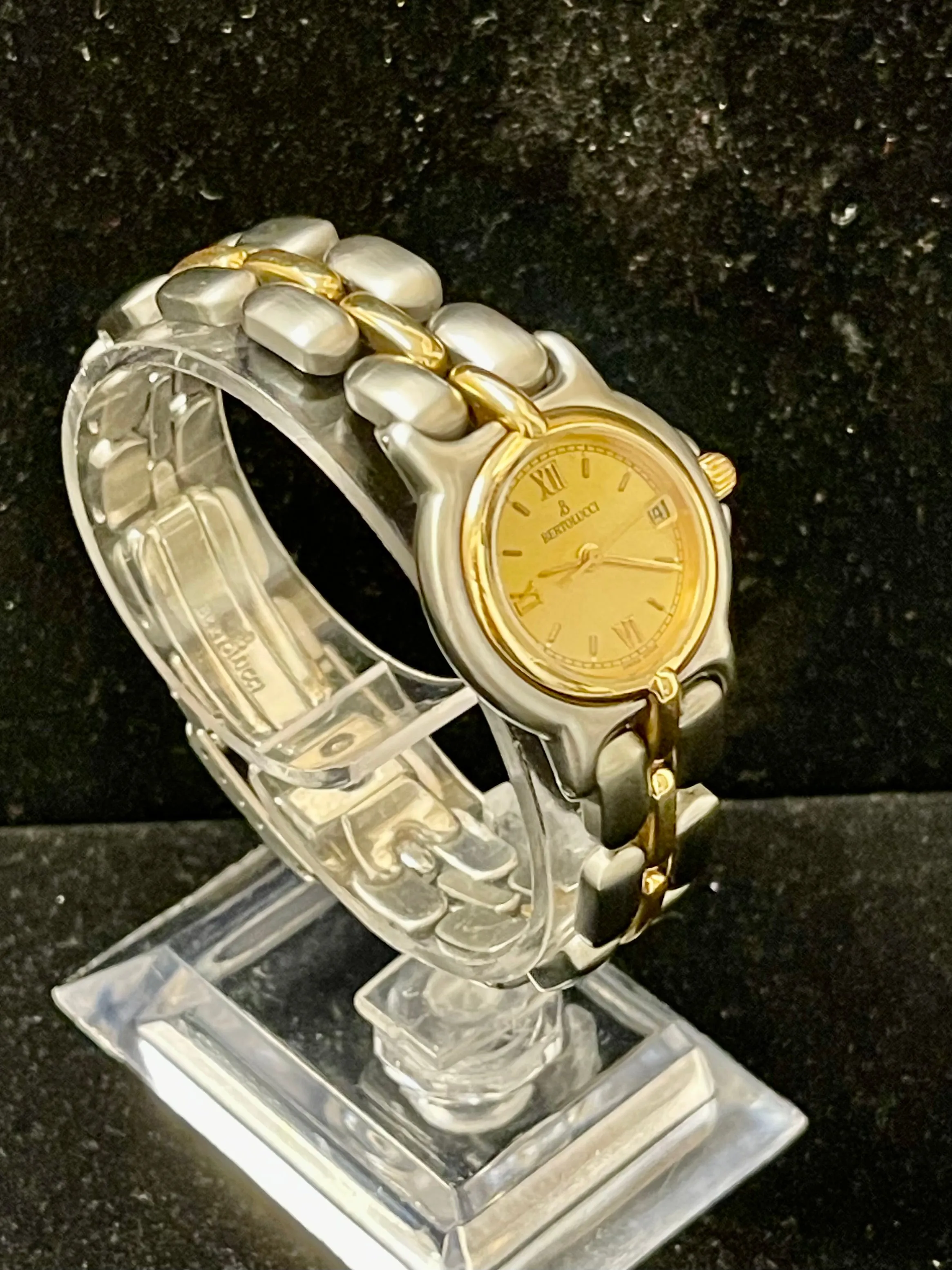 Bertolucci Pulchra Unique 18K YG & SS Quartz Ladies Wrist Watch - $10K APR w/COA