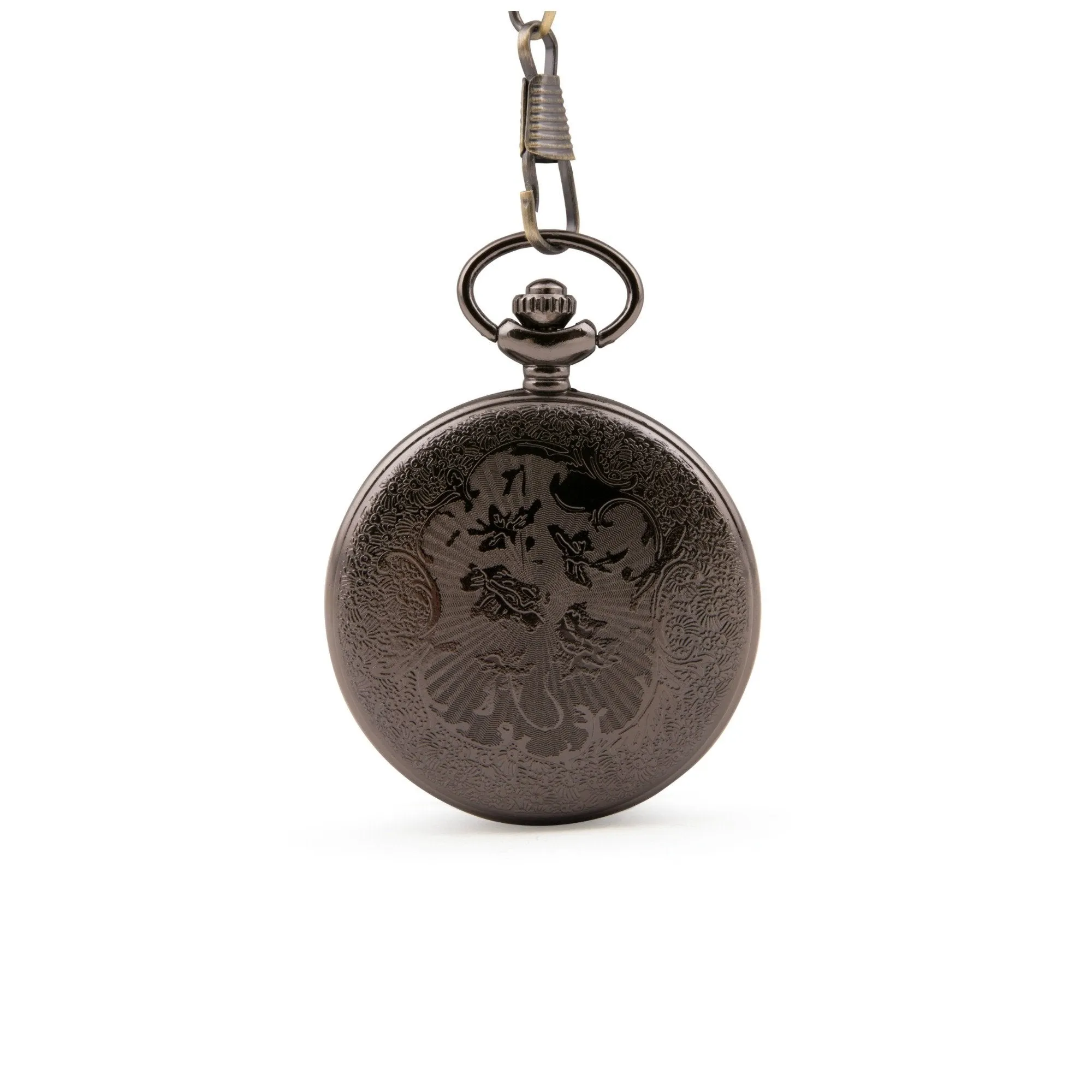 Black Cut Out Quartz Pocket Watch