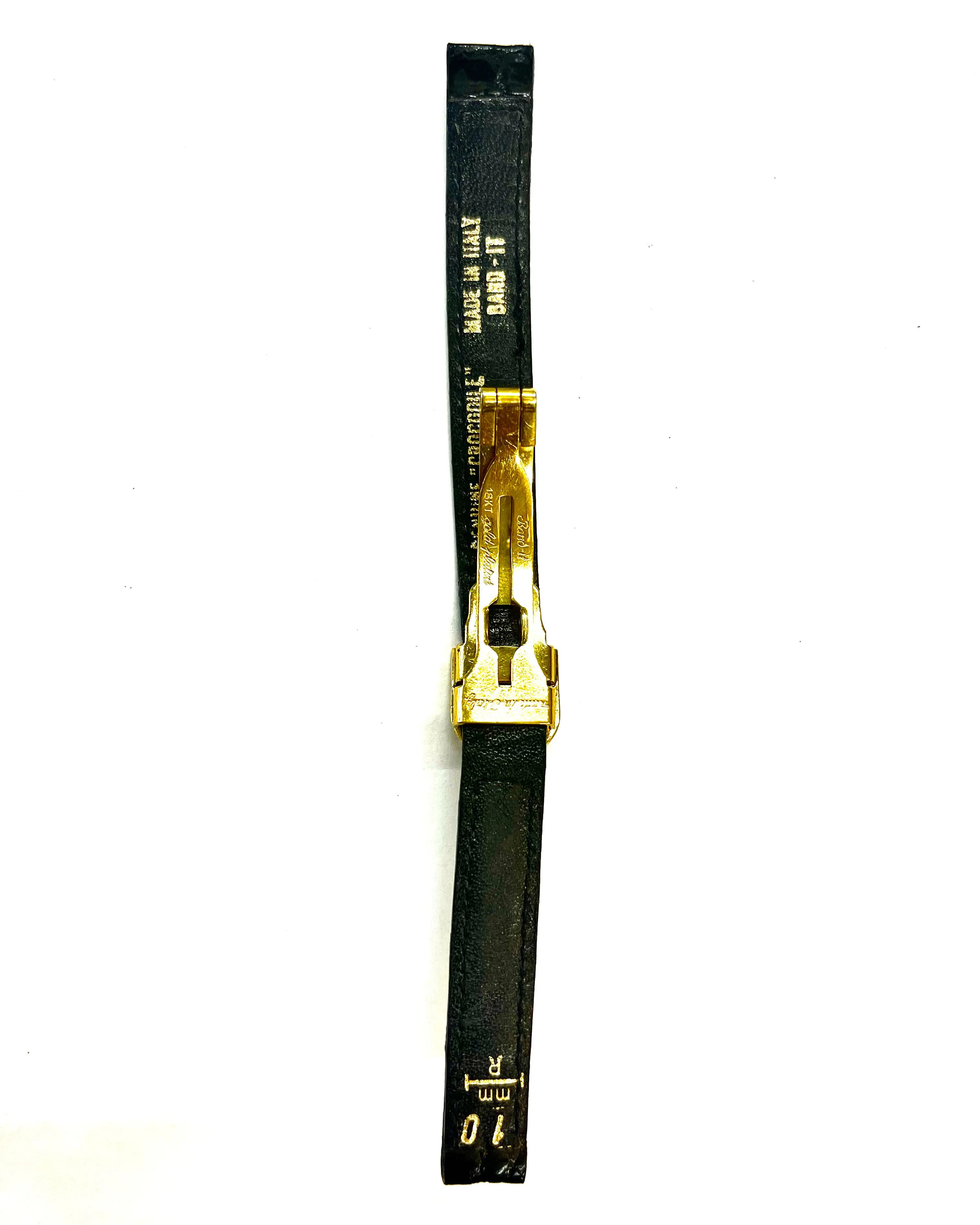 Black Genuine Crocodile On Calf Watch Strap - $500 APR w/ CoA!