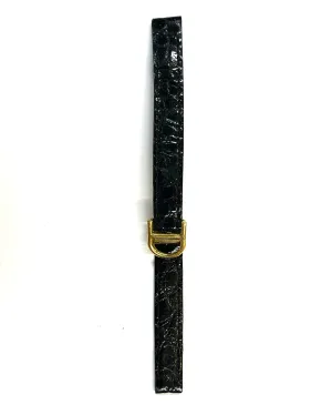 Black Genuine Crocodile On Calf Watch Strap - $500 APR w/ CoA!