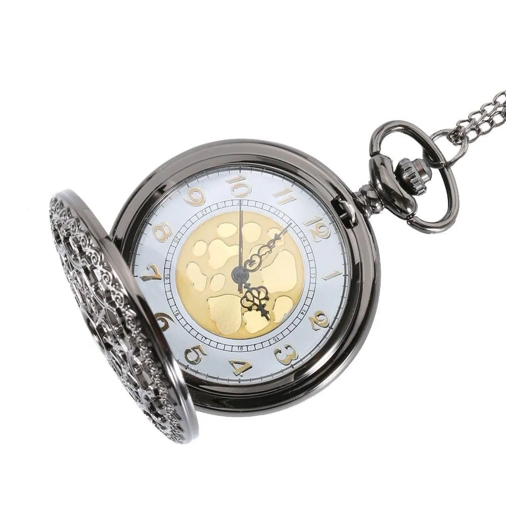 Black Spiderweb Quartz Pocket Watch