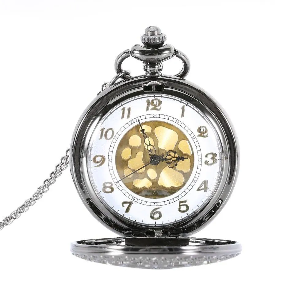 Black Spiderweb Quartz Pocket Watch