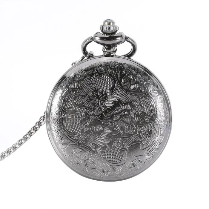 Black Spiderweb Quartz Pocket Watch
