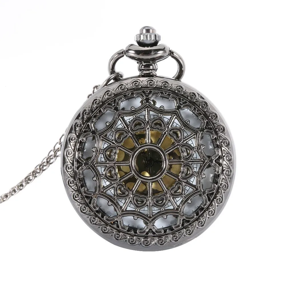 Black Spiderweb Quartz Pocket Watch
