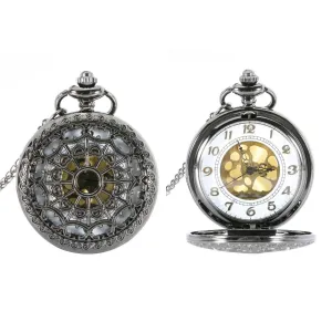 Black Spiderweb Quartz Pocket Watch