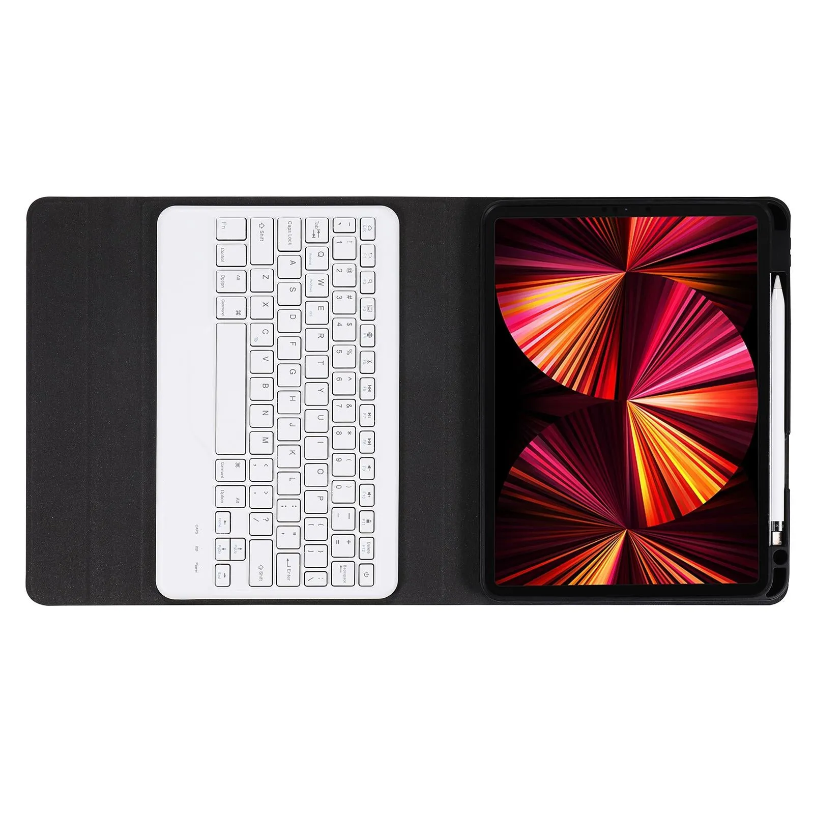 Bluetooth Keyboard Leather Case For Ipad 9.7 With Triangle Holder & Pen Slot