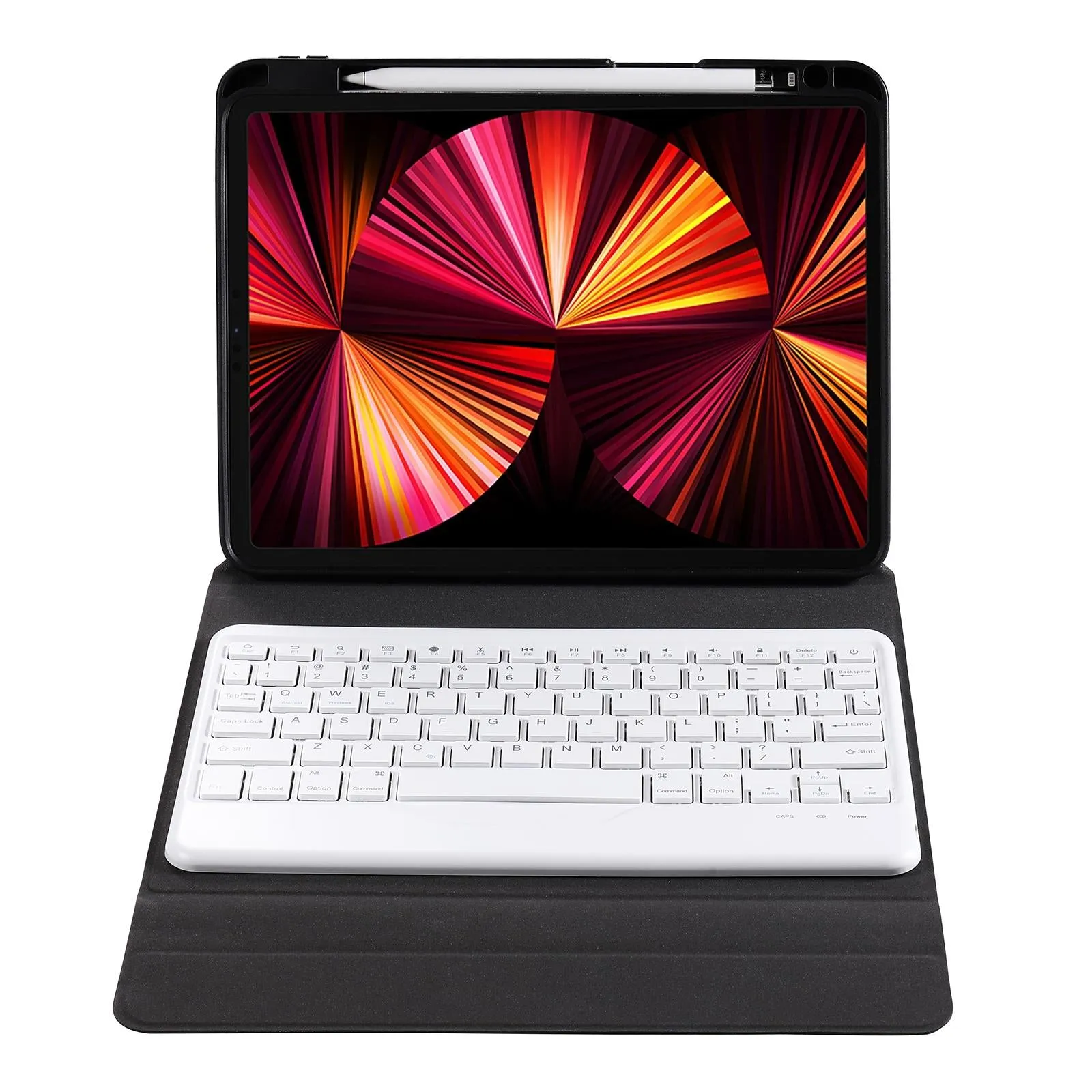 Bluetooth Keyboard Leather Case For Ipad 9.7 With Triangle Holder & Pen Slot