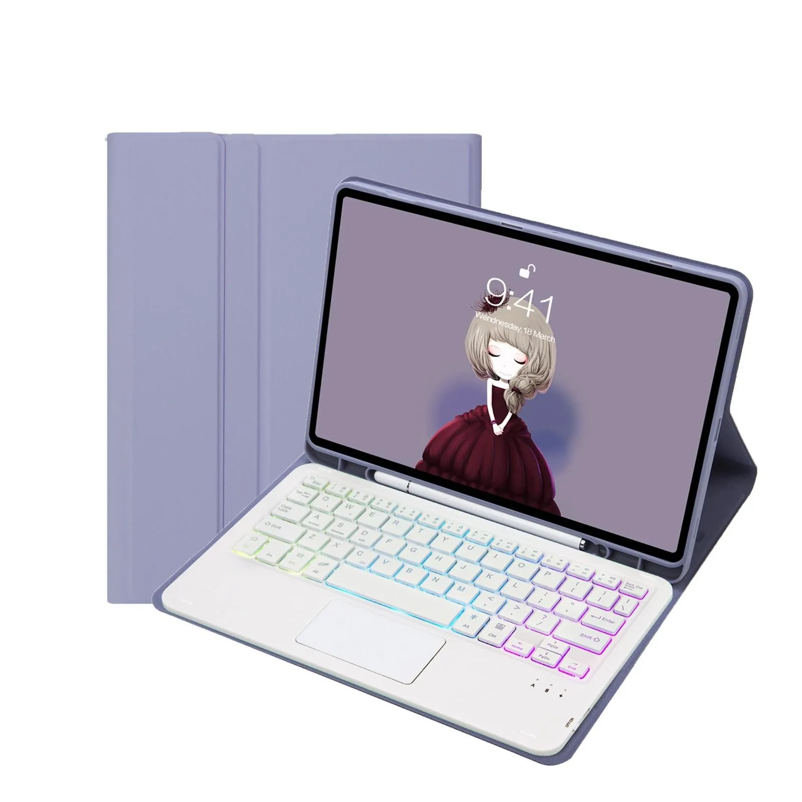 Bluetooth Keyboard Leather Tablet Case For Ipad 10.2 / 10.5 / Air 2019 With Touch Pad & Backlight