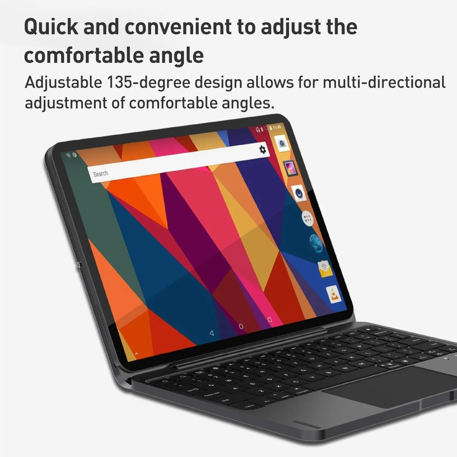 Bluetooth Touch Keyboard Leather Case - Aluminum Alloy