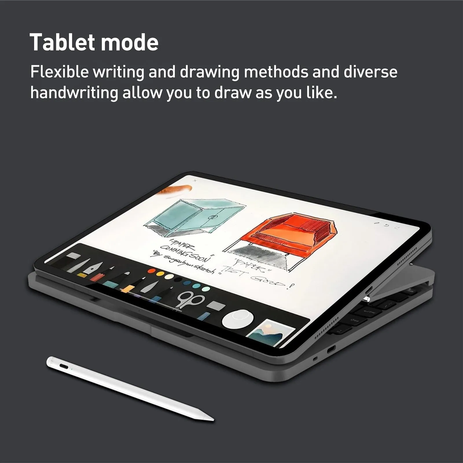 Bluetooth Touch Keyboard Leather Case - Aluminum Alloy