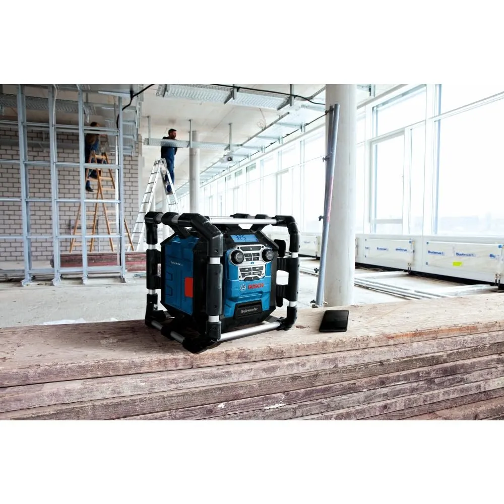 BOSCH GPB18V-5CN 18V Jobsite Radio with Bluetooth 5.0 and Power Station