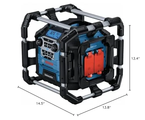 BOSCH GPB18V-5CN 18V Jobsite Radio with Bluetooth 5.0 and Power Station