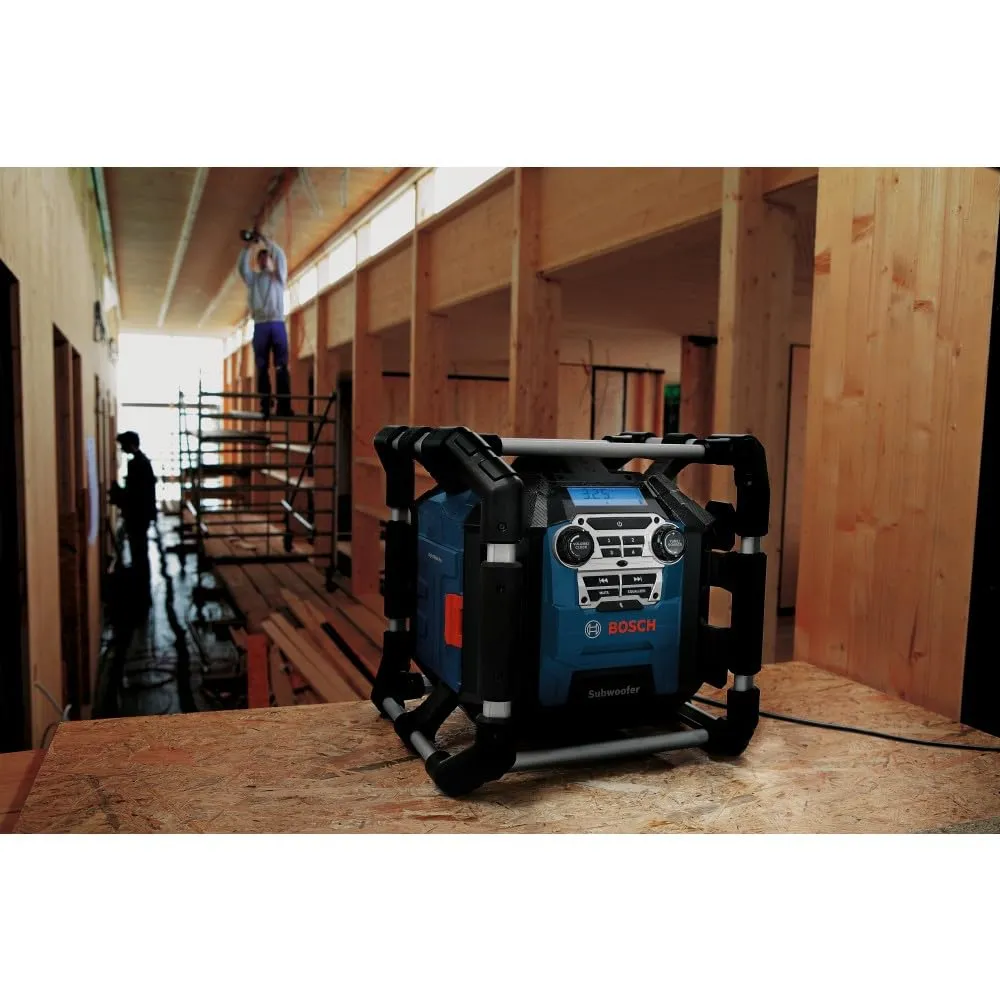 BOSCH GPB18V-5CN 18V Jobsite Radio with Bluetooth 5.0 and Power Station
