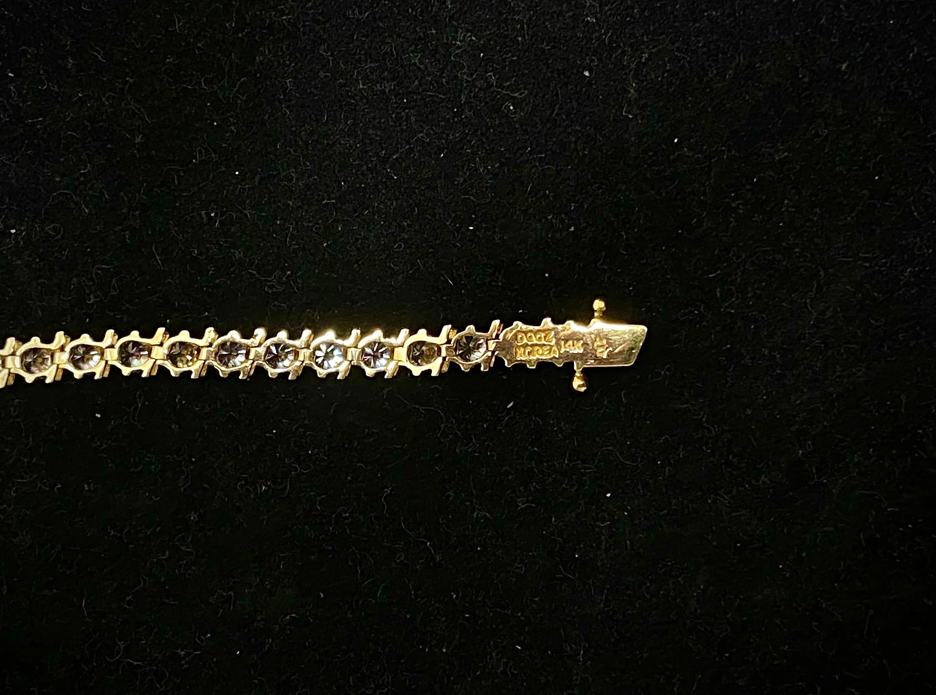 BRACELET Korean Designer’s Solid Yellow Gold w/40 Stones Tennis -$5K APR w/ CoA!