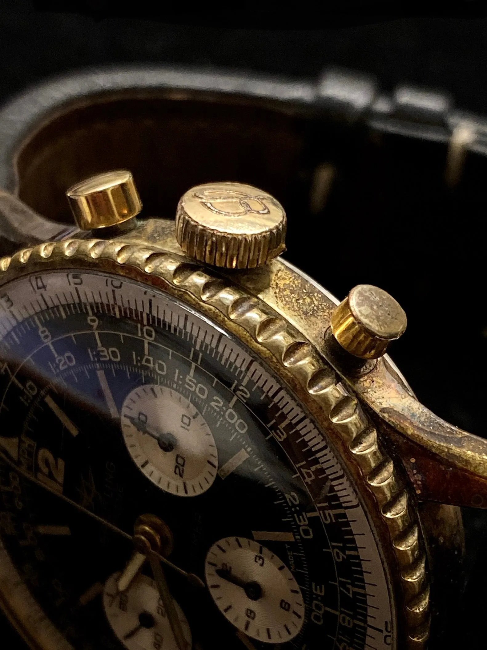 BREITLING 18K Yellow Gold Navitimer Cosmonaute Manual Ref. #806 - $15K Appraisal Value! ✓