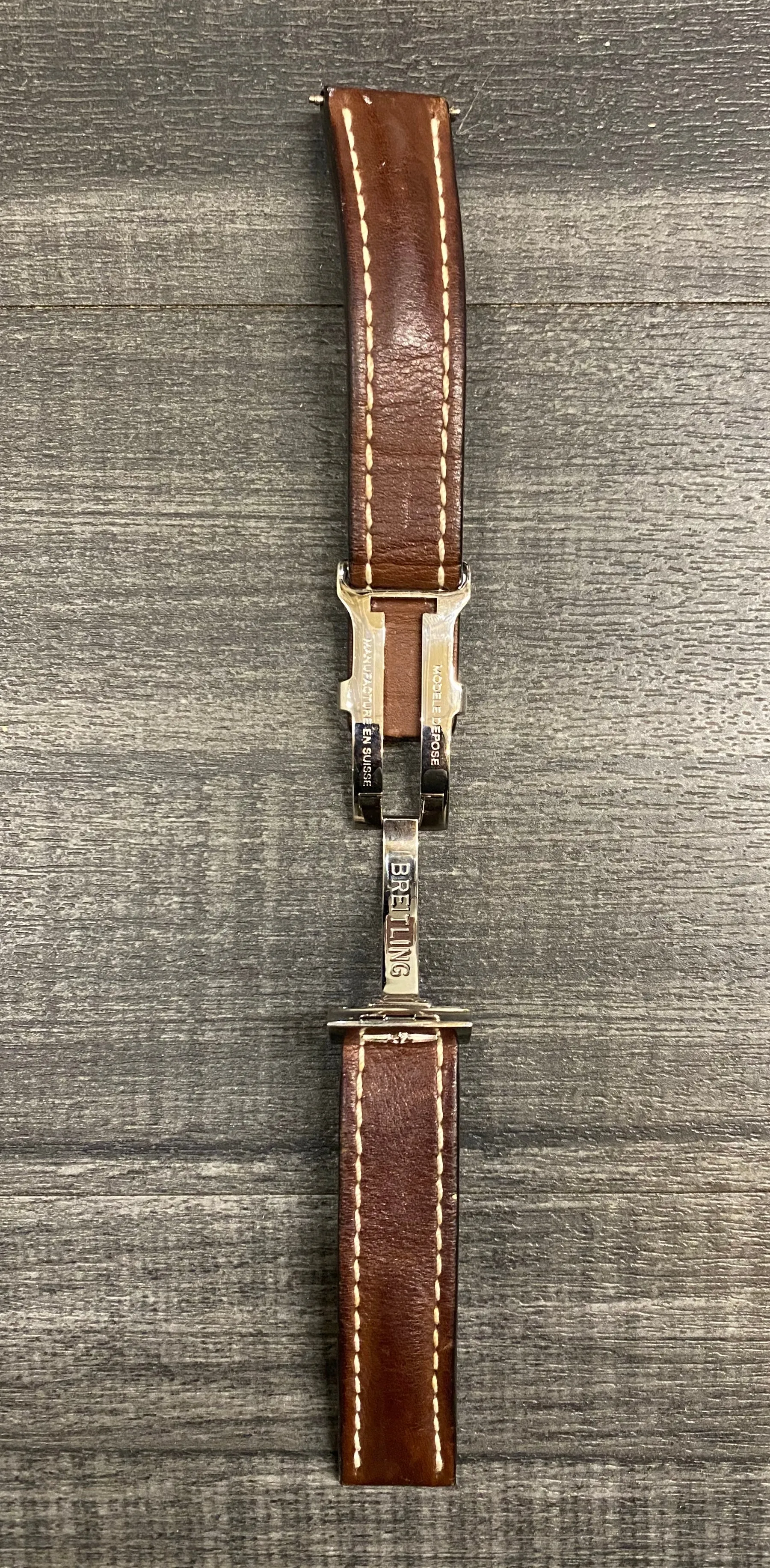 BREITLING Brown Padded Crocodile Leather Watch Strap - $600 APR VALUE w/ CoA! ✓