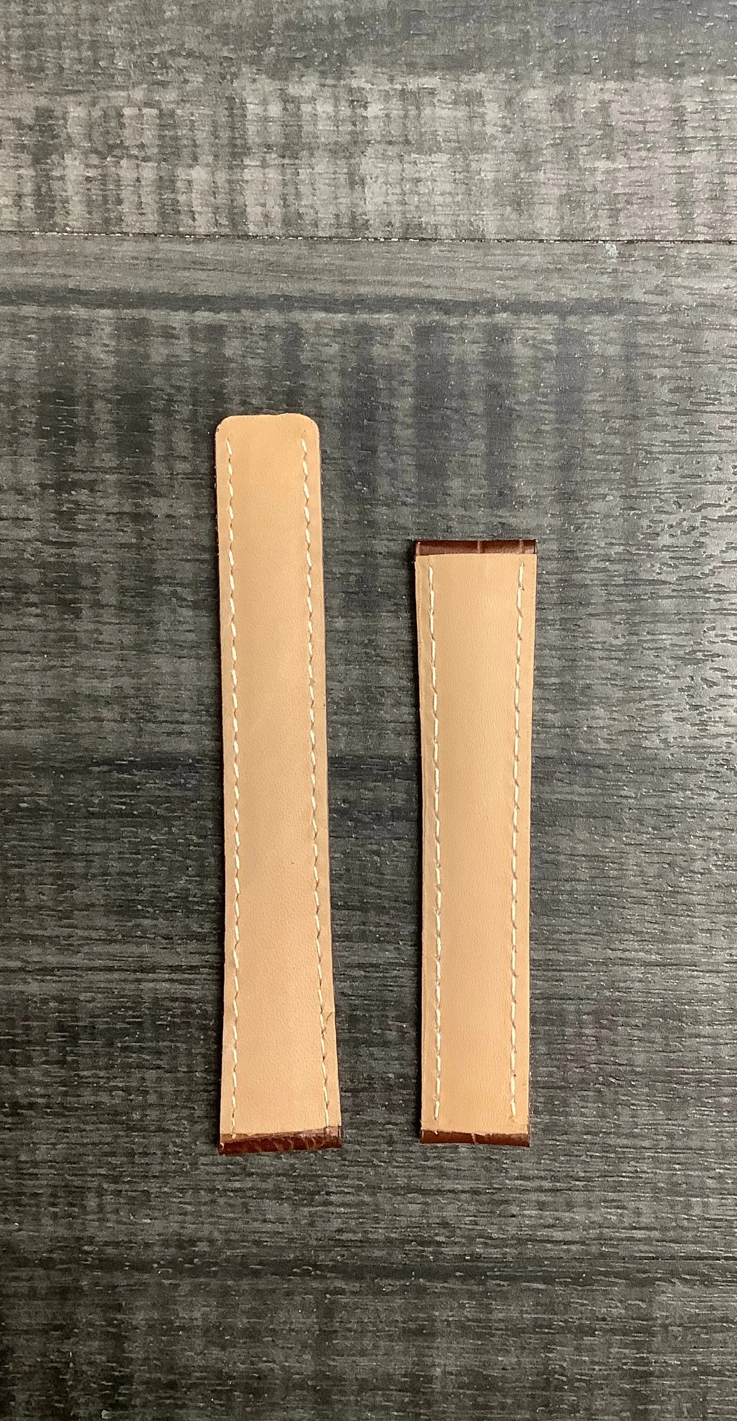 Breitling-style Brown Padded Crocodile Leather Watch Strap for Deployment Buckle - $600 APR VALUE w/ CoA! ✓