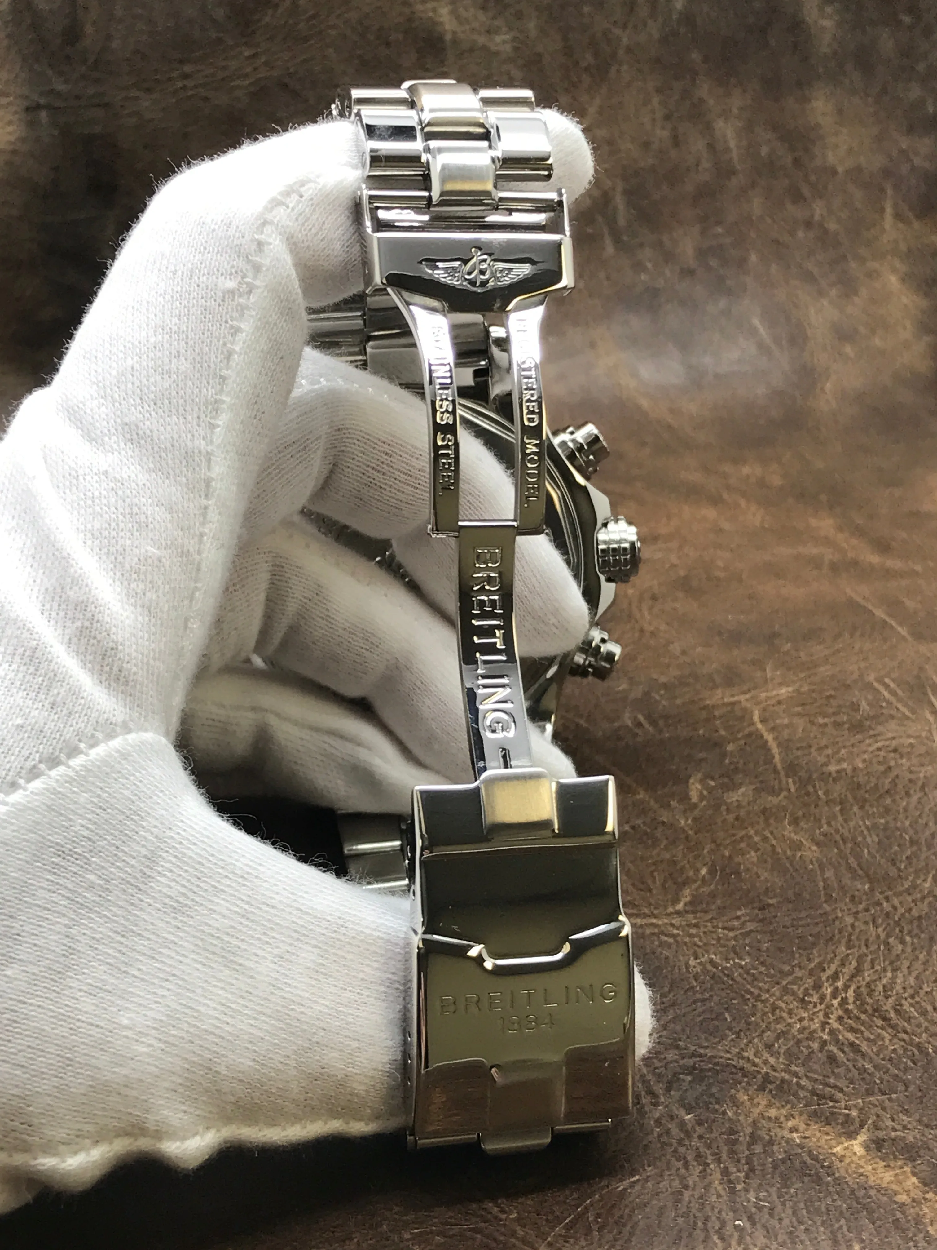 Breitling Super Avenger Custom Diamond Bezel A13370 White Dial Automatic Men's Watch