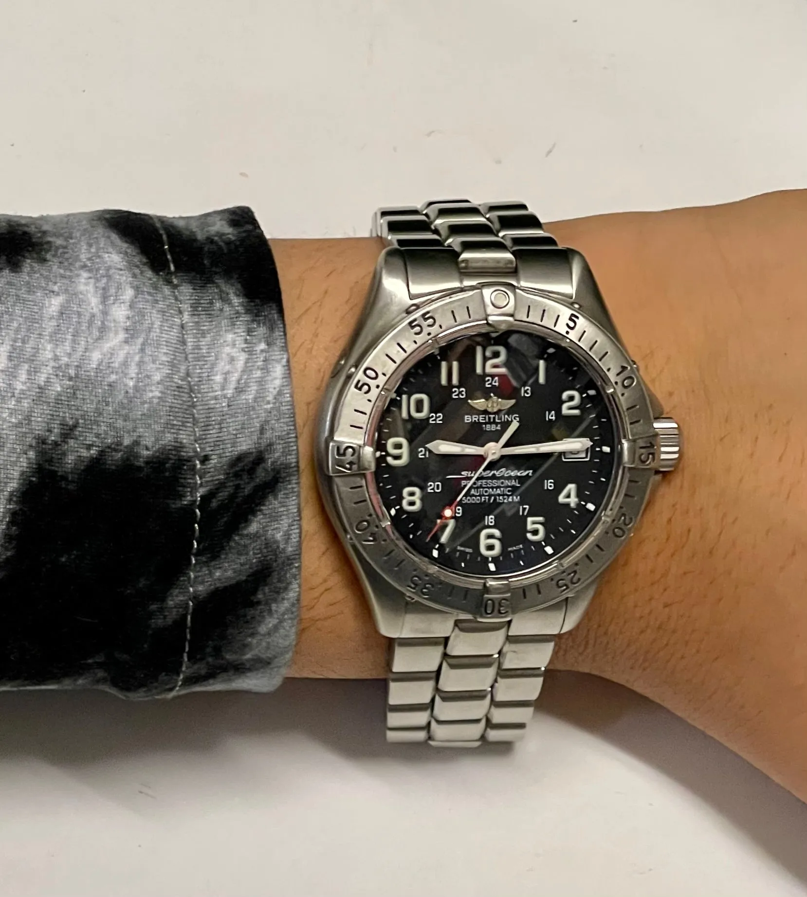 BREITLING Superocean Professional Stainless Steel Men's Wristwatch-$7K APR w/COA!