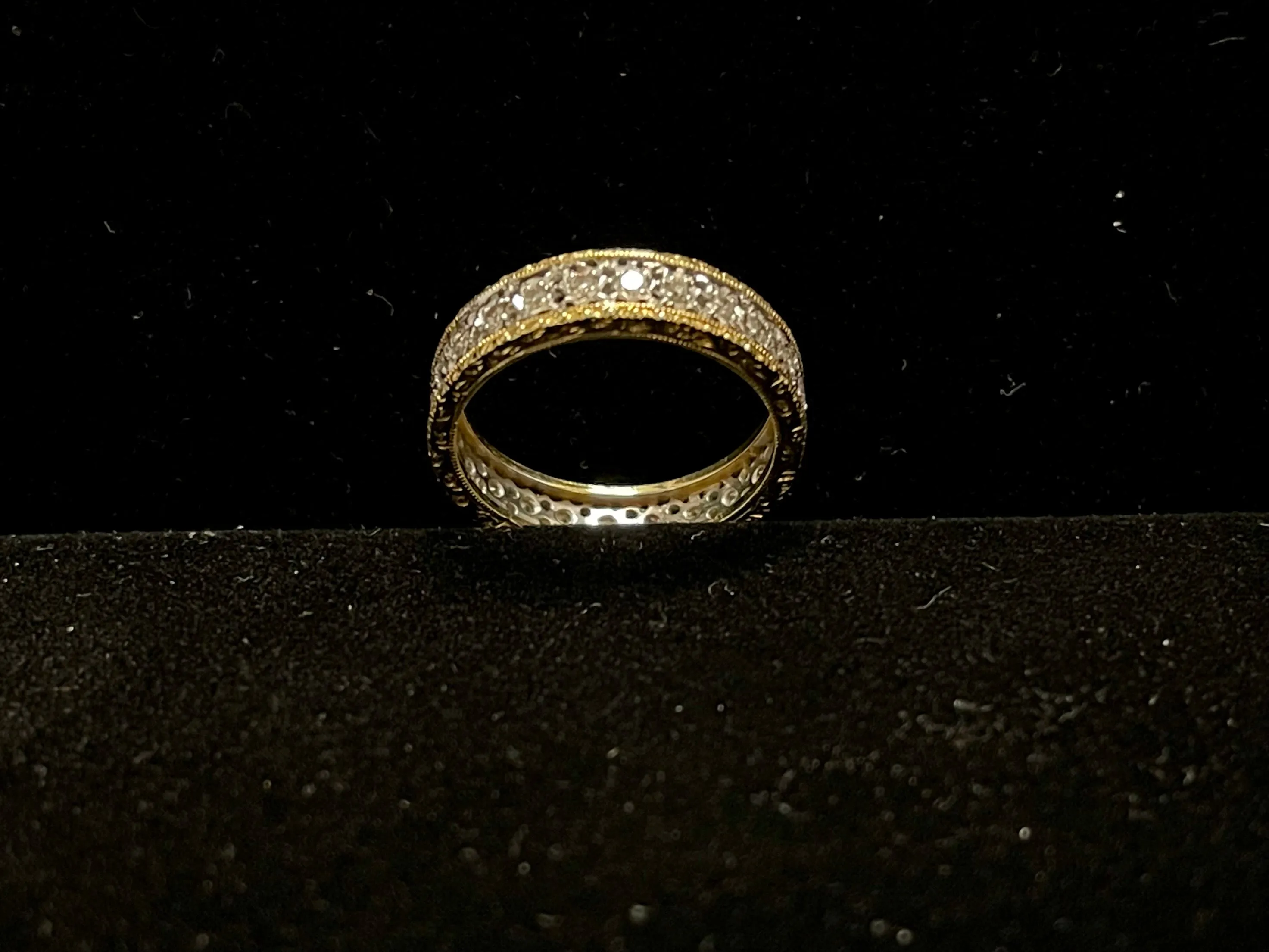 BUCCELLATI DIAMOND 18K YELLOW AND WHITE GOLD SETTING RING - $30K APR w/ CoA!!!!!