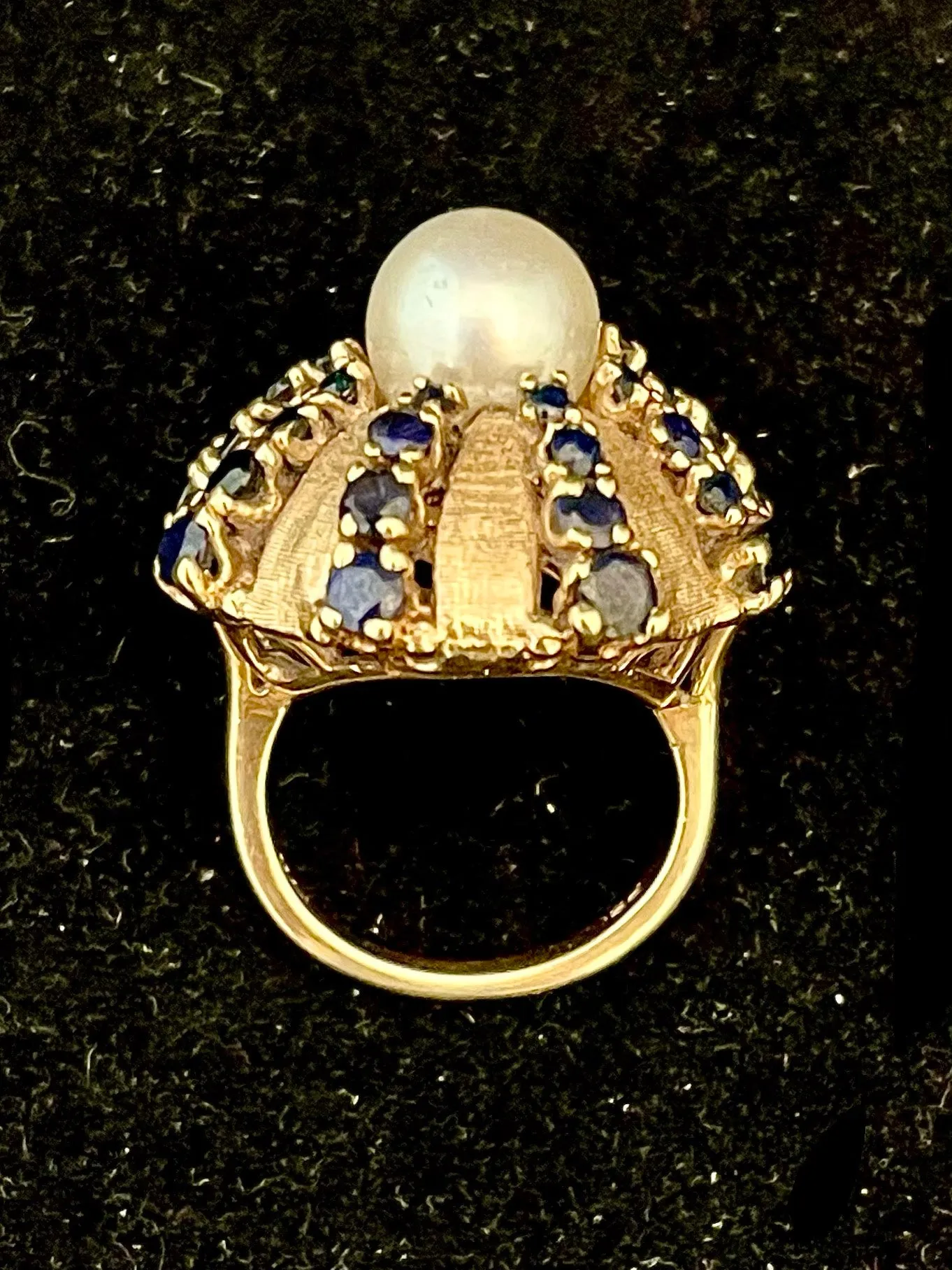 Buccellati-style Designer SYG Pearl & Sapphire Ring - $13K APR Value w/CoA}