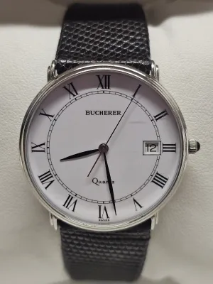 BUCHERER, Date Feature, Stainless Steel, Beautiful Men's Watch - $5K APR w/ COA!