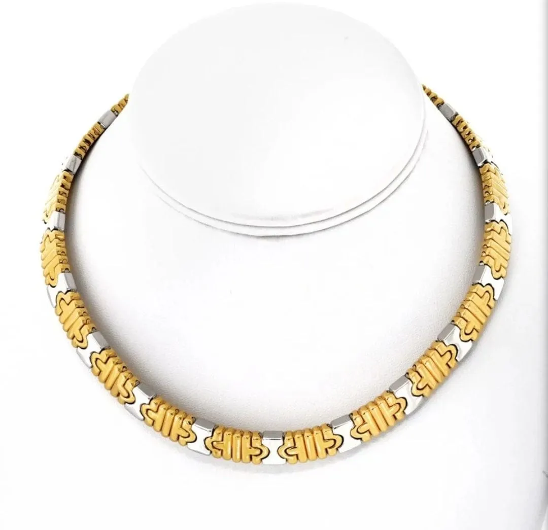 Bulgari 18K Yellow Gold and Steel Parentesi Necklace ASC5627