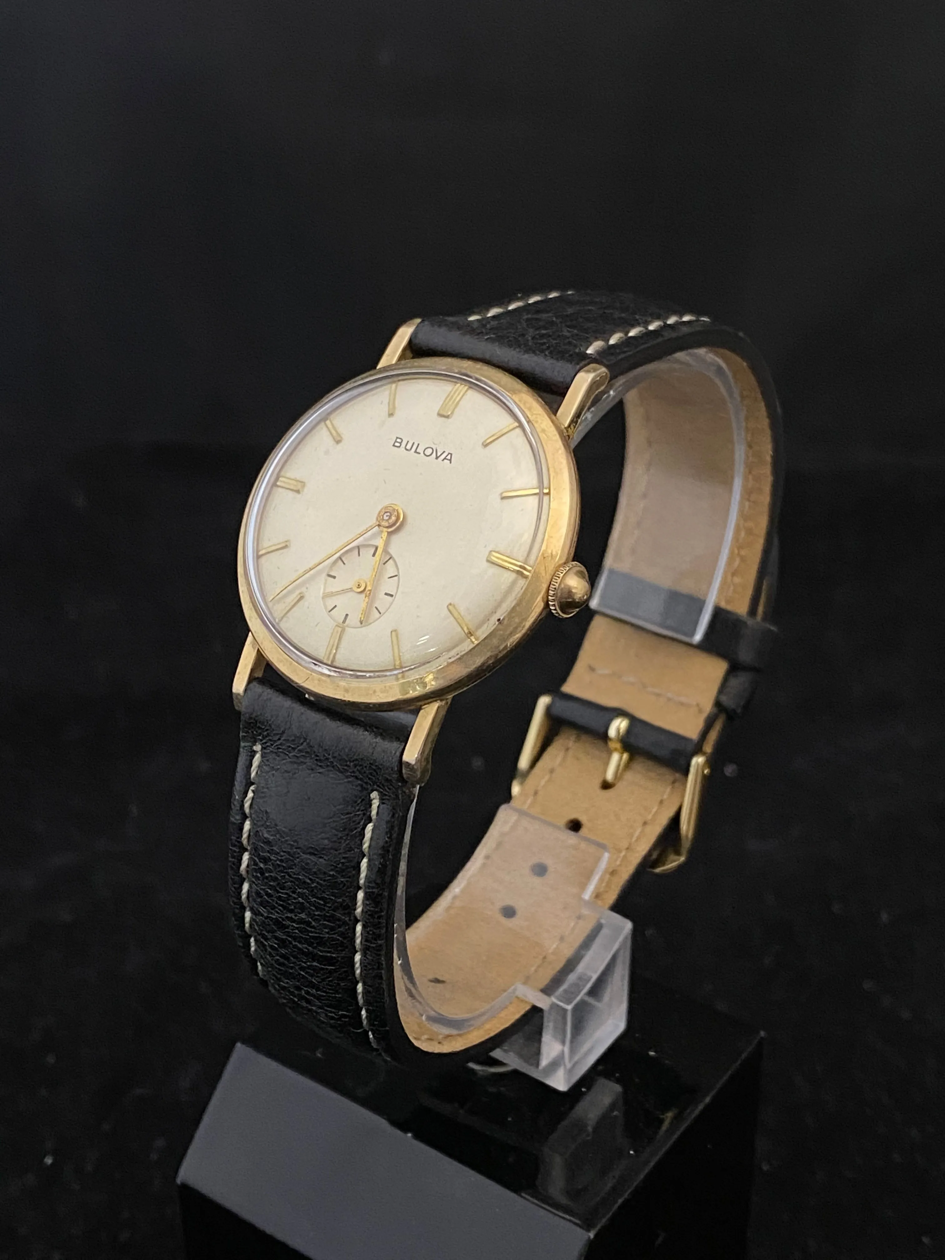 BULOVA 10K Rolled Gold Filled circa 1950s Unisex w/ Diamond Style Chips Watch - $3K Value w/ CoA!