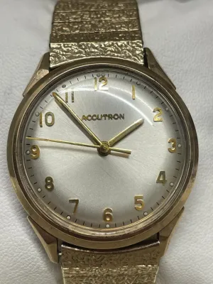 Bulova Accutron Vintage 1950s 10K Gold Filled Watch, Quartz- $8K APR w/ COA!!!!!