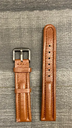 BULOVA Brown Padded Leather Watch Strap - $300 APR VALUE w/ CoA! ✓