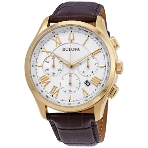 Bulova Classic White Textured Dial Men's Chronograph Watch 97B169