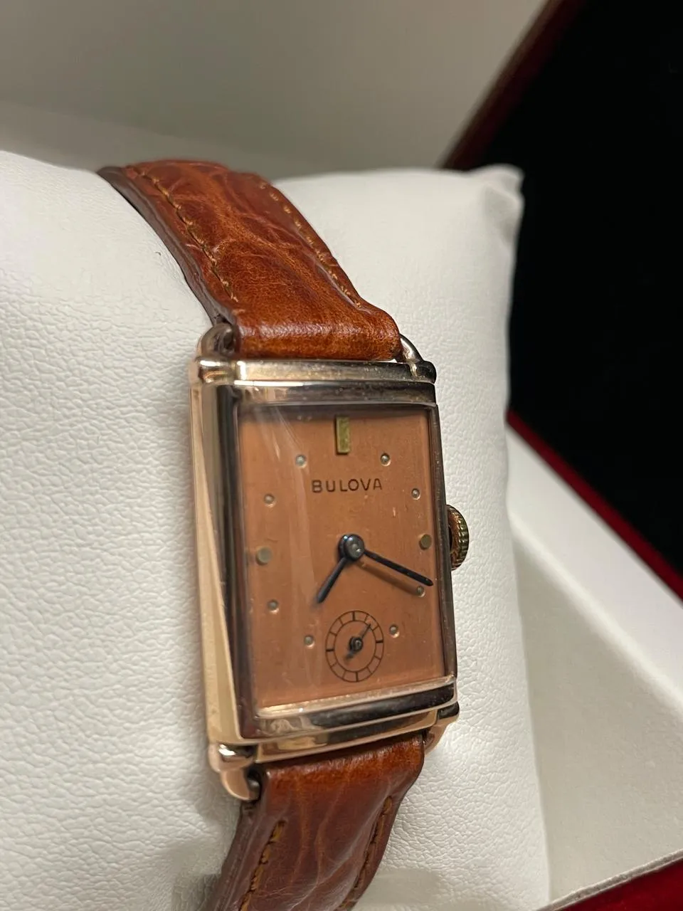 Bulova Men's 14K Solid Gold Filled Tank Watch - Rose Gold Dial- $7K APR w/ COA!!
