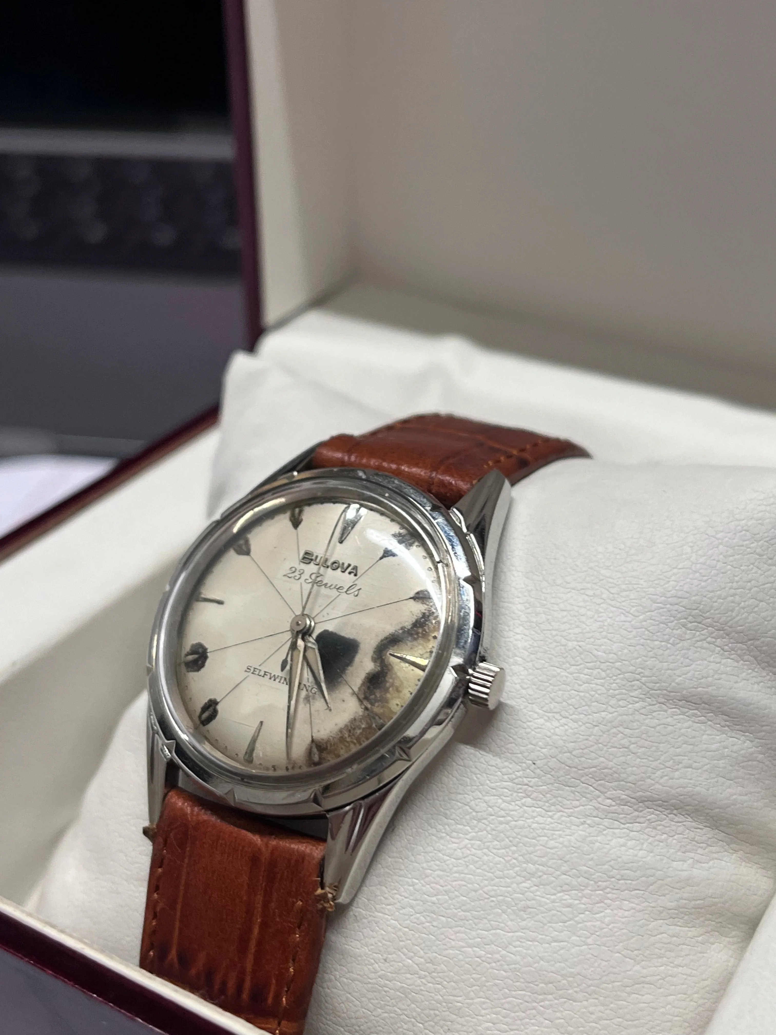 BULOVA Vintage 1950's SS Men's Wristwatch Beautiful Design - $6,5K APR w/ COA!!!