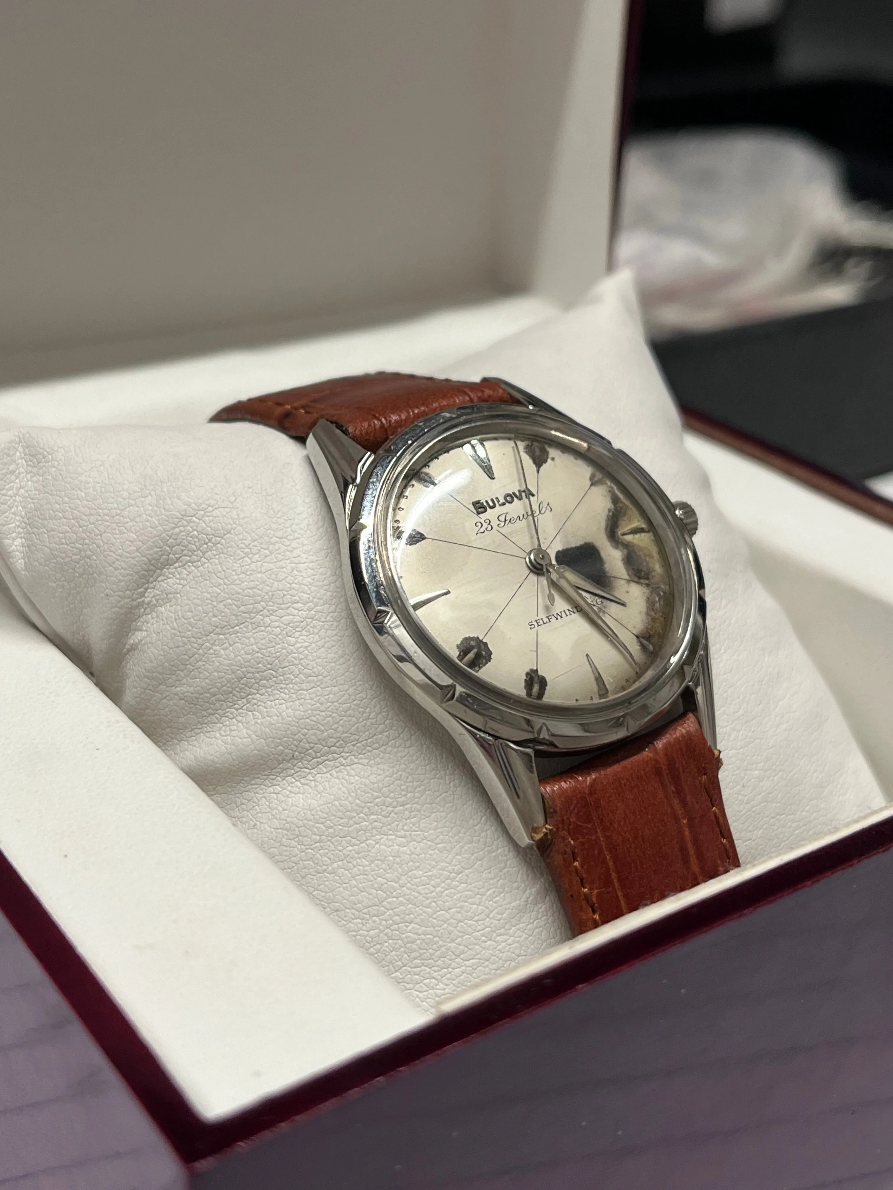 BULOVA Vintage 1950's SS Men's Wristwatch Beautiful Design - $6,5K APR w/ COA!!!