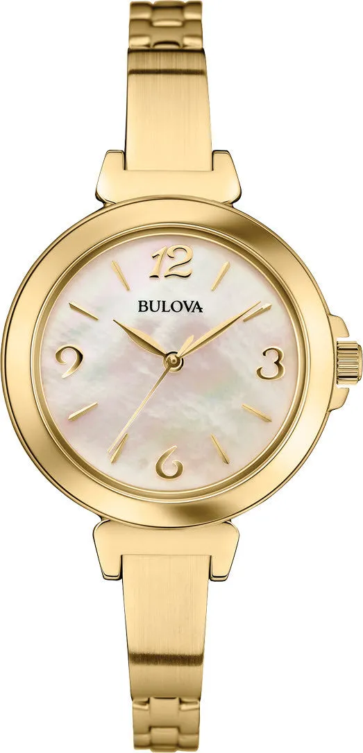 Bulova Watch Dress Gold IP Bangle