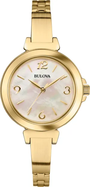 Bulova Watch Dress Gold IP Bangle