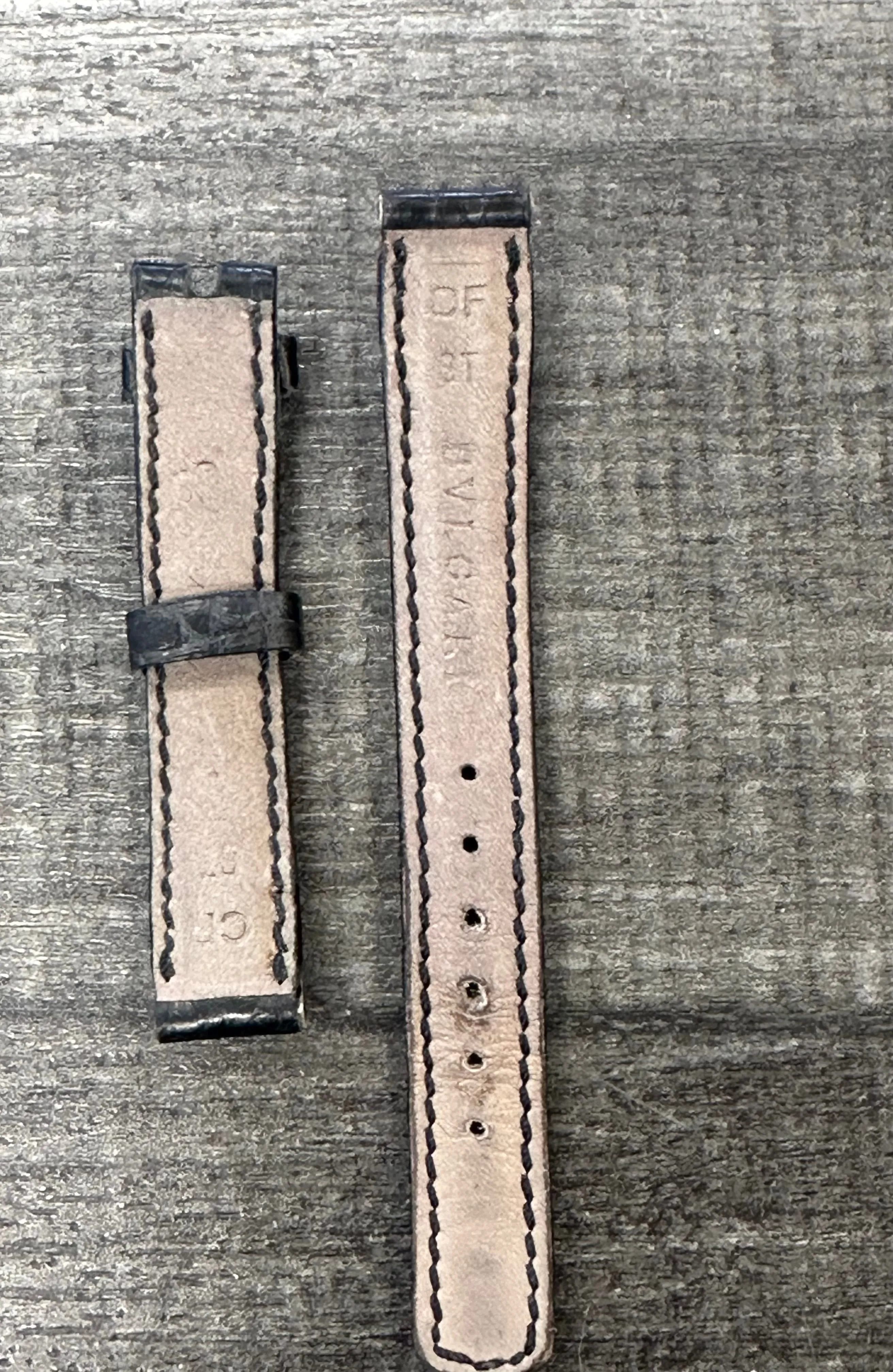 Bvlgari Black Padded Stitched Crocodile Watch Strap - $750 APR w/ CoA!