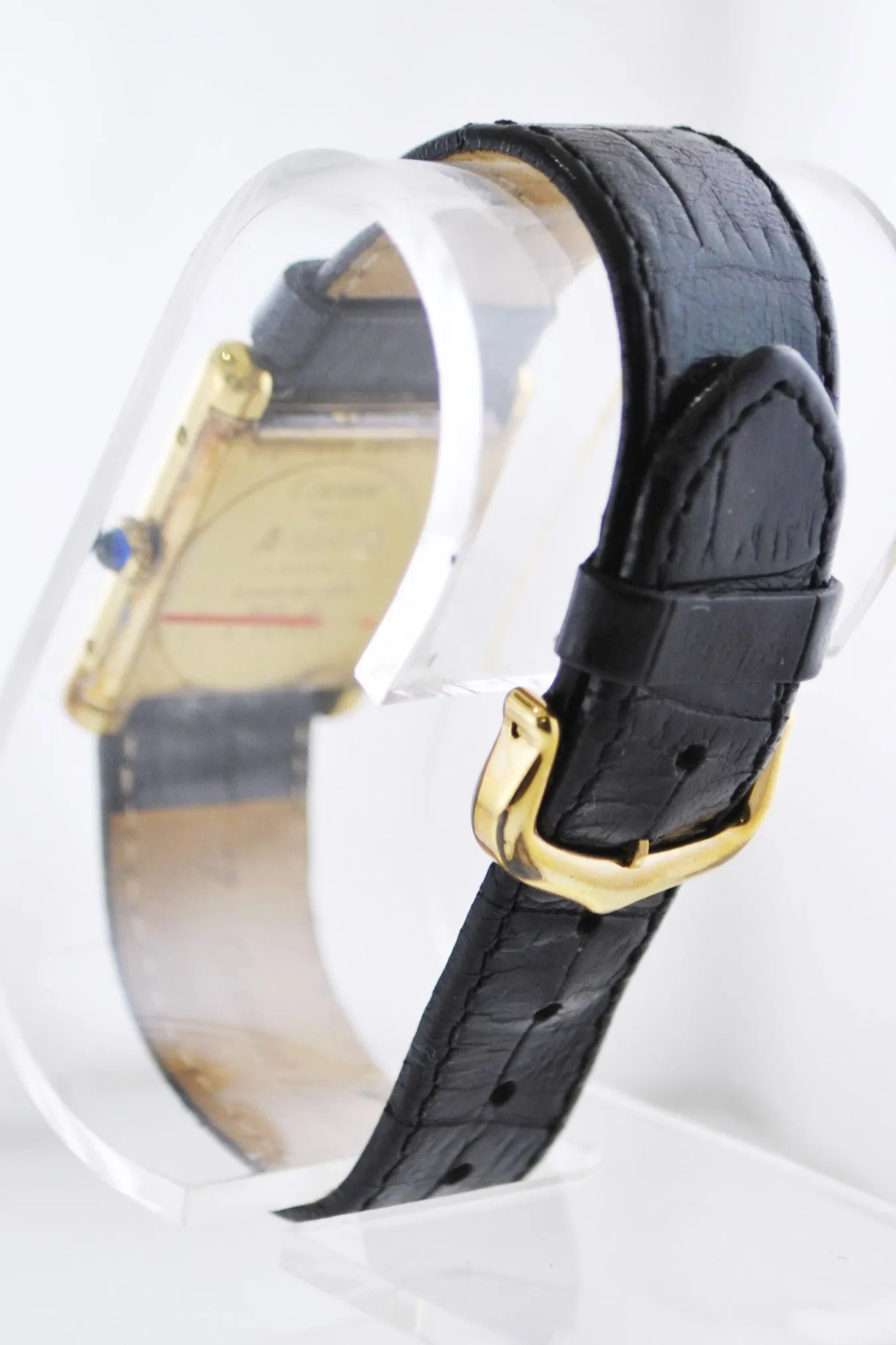 CARTIER Beautiful Vintage YG Rectangle Watch w/ Sapphire Dial - $10K APR w/CoA!!!