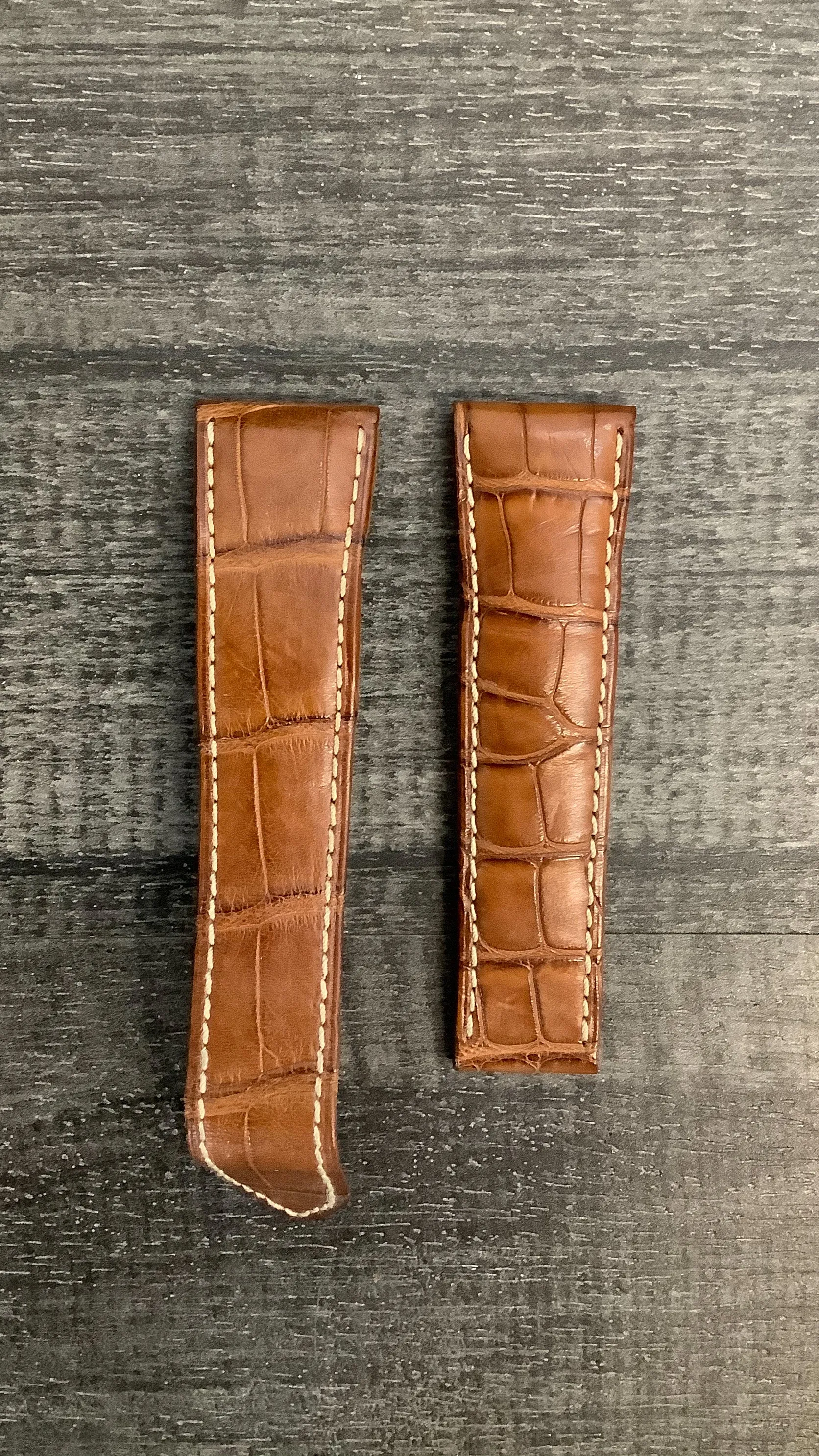 CARTIER Brown Padded Crocodile Leather Watch Strap for Deployment - $700 APR VALUE w/ CoA! ✓