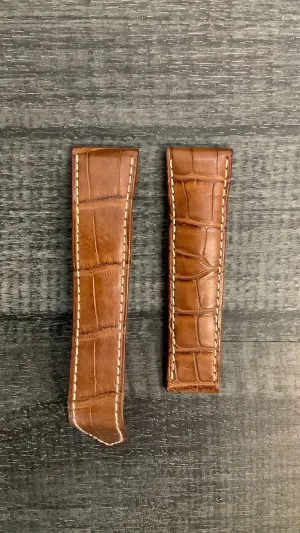 CARTIER Brown Padded Crocodile Leather Watch Strap for Deployment - $700 APR VALUE w/ CoA! ✓