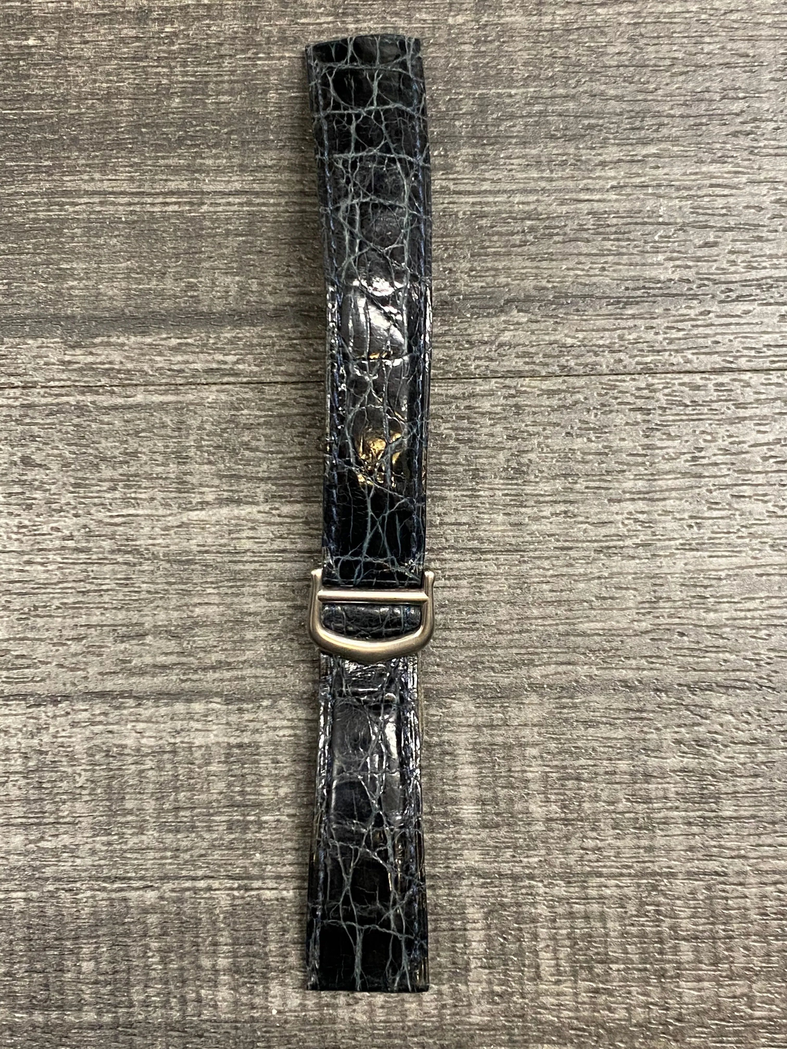 CARTIER Dark Blue Padded Crocodile Leather Watch Strap for Deployment - $800 APR VALUE w/ CoA! ✓